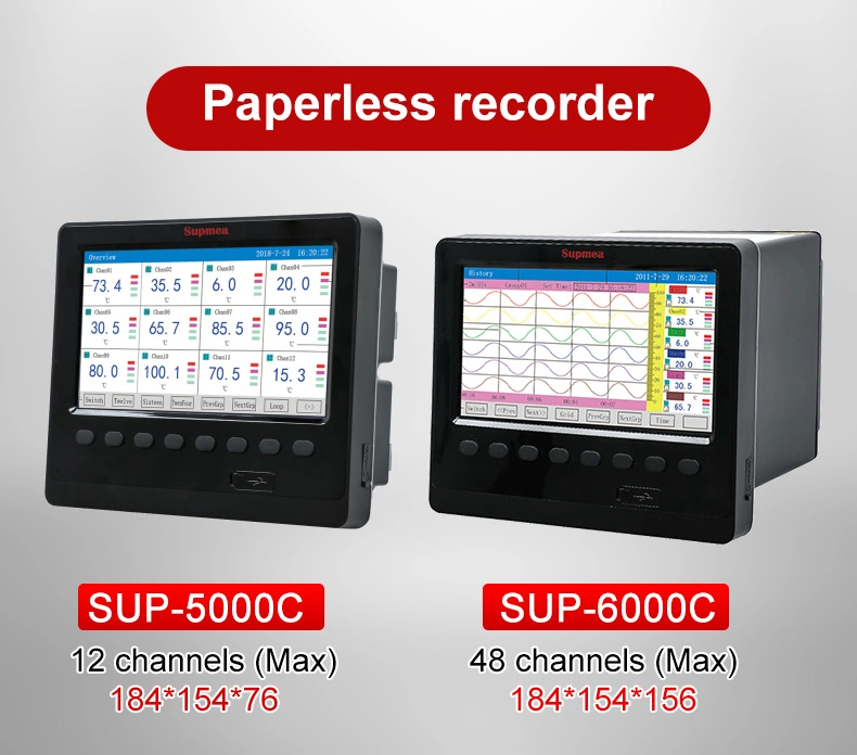 Pressure Chart Recorder Pressure and Temperature Chart Recorder 16 Channel Universal Input Paperless Recorder